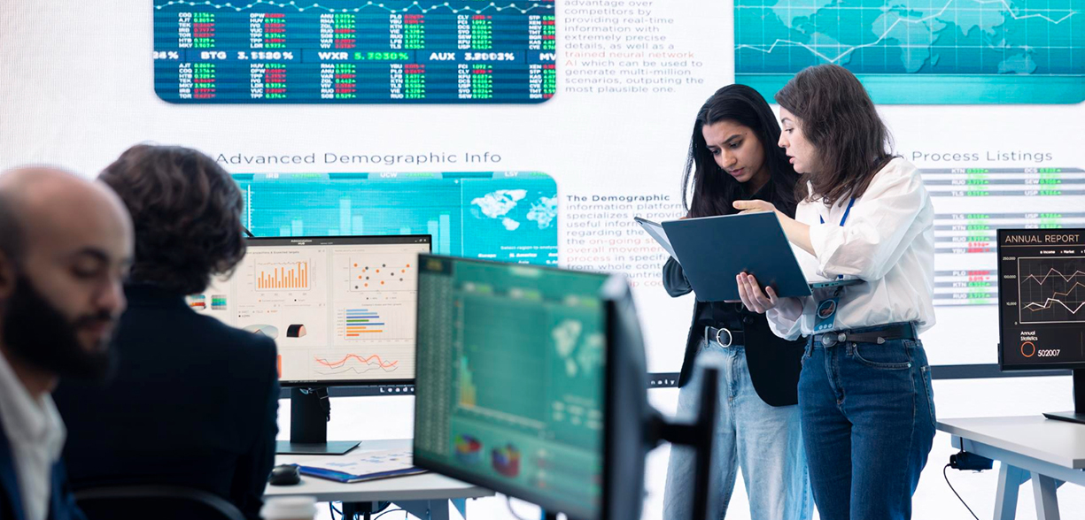 Professionals representing Salesforce Administrator, Developer, Consultant, and Business Analyst roles collaborating on Salesforce cloud solutions for business operations.